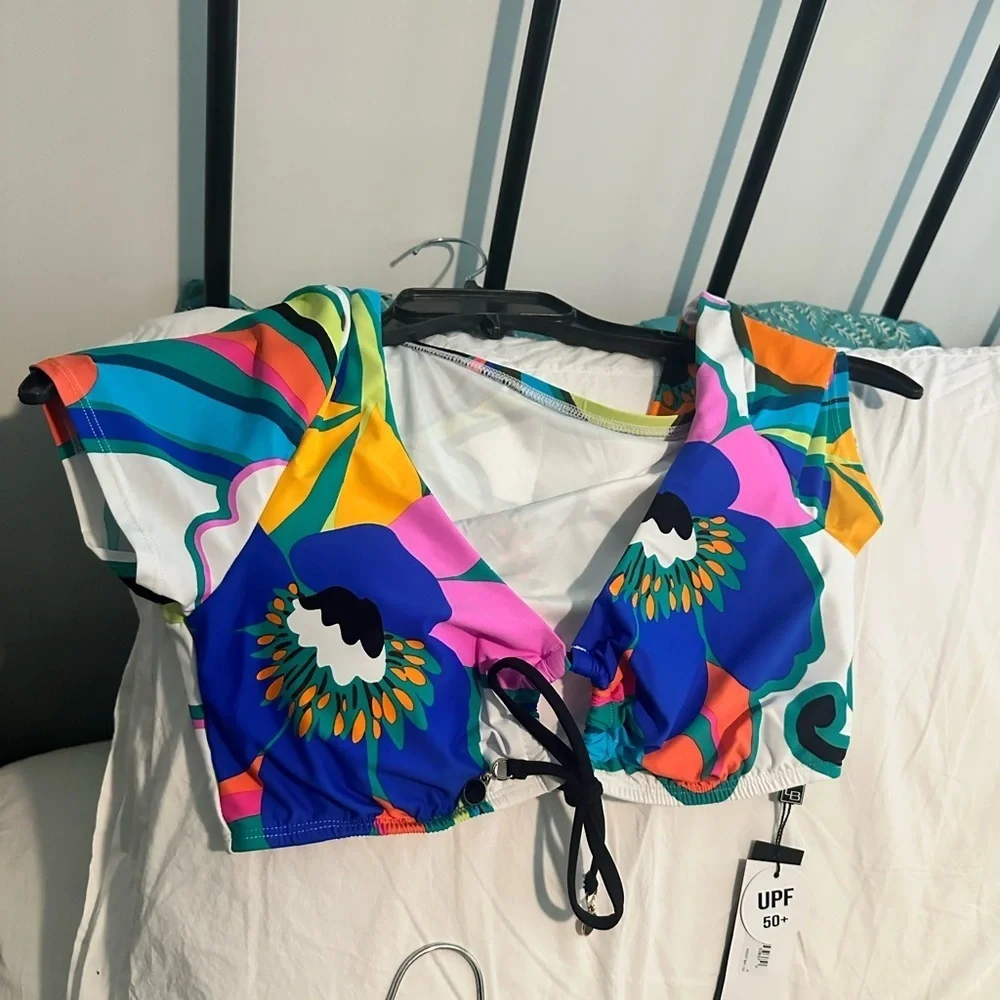 Colorful Floral Women's Bikini Set La Blanca NWT size 8 - Picture 3 of 6